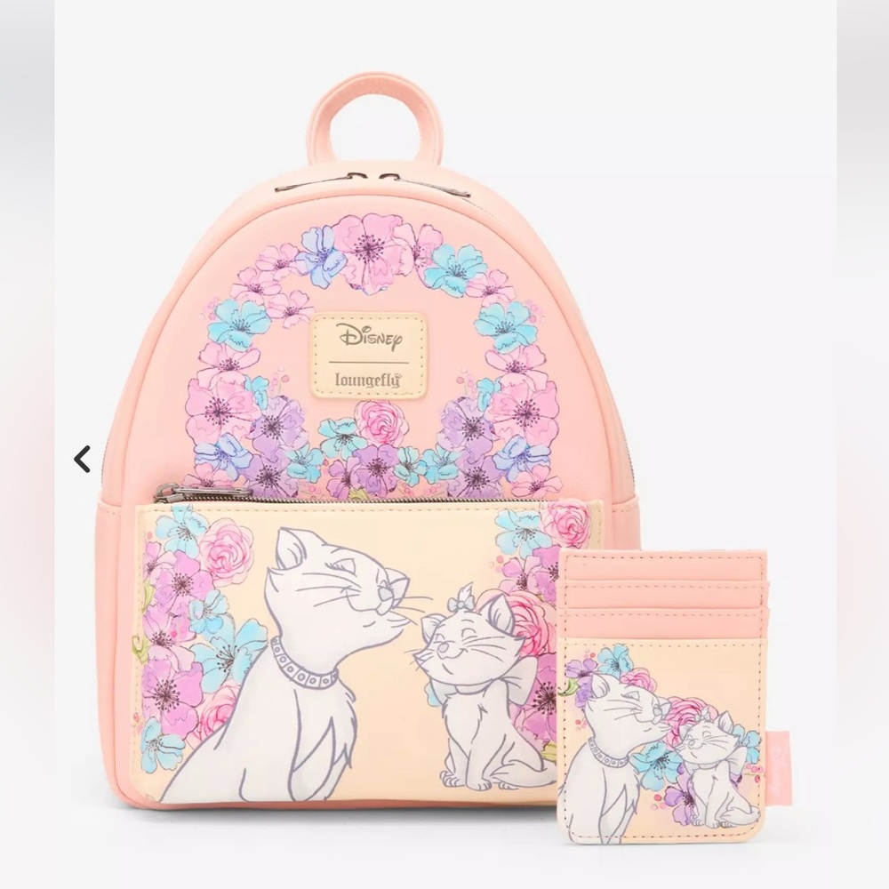 Loungefly Disney The Aristocats Duchess & Marie Floral Mini Backpack & Wallet